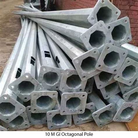 Mild Steel Dual Arm Iron Single Arm M Gi Octagonal Pole For Highway