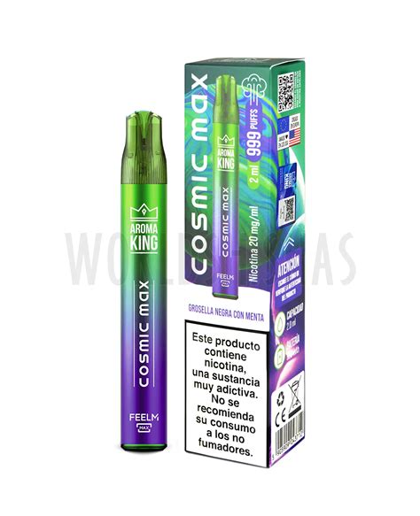 VAPER DESECHABLE AROMA KING COSMIC MAX BLACKCURRANT MINT 999 PUFFS