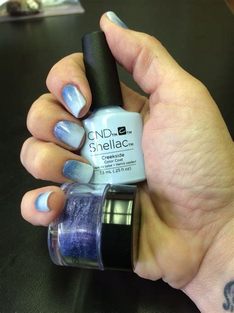 The New Shellac In Creekside With An Ombré Effect Using The Amethyst