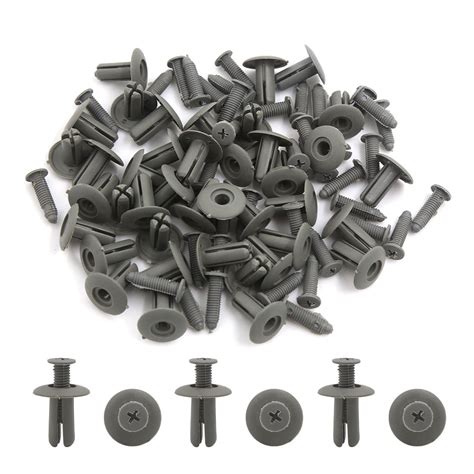 40pcs 8mm Gray Car Plastic Push Type Rivet Retainer Fastener Bumper Pin Clips Walmart Canada