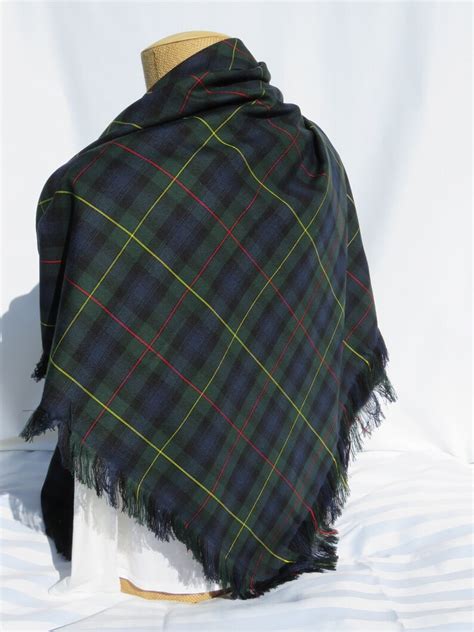 Macleod of Harris Tartan Blanket Scarf Classy Navy Plaid - Etsy