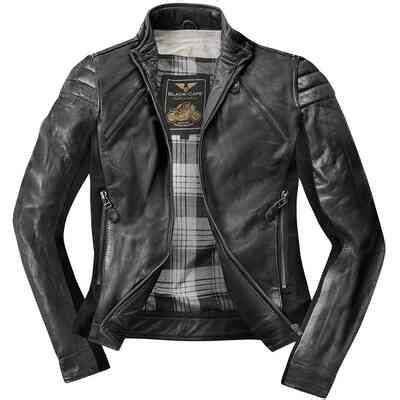 Giacca Moto In Pelle Vintage Black Cafè London LJ10676 Verde Vendita