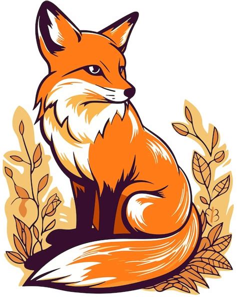 Premium Vector | Cartoon fox sitting and staring