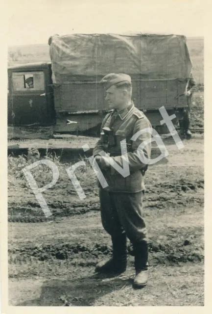 Foto Wk Milit R Fahrzeug Lkw Wehrmacht Soldat Uniform Orden Ostfront