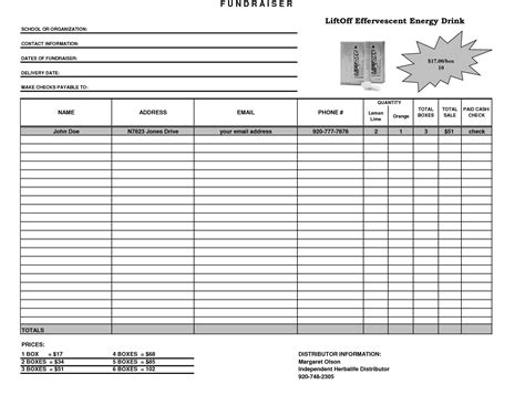 The Exciting Fundraiser Template Excel Fundraiser Order Form Template