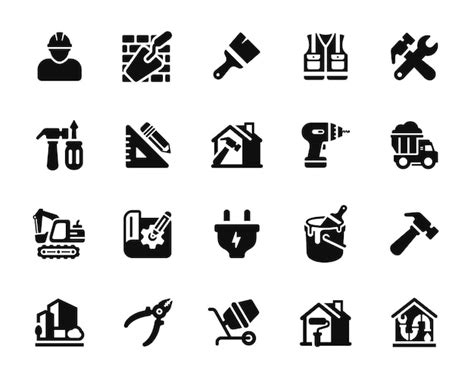 Premium Vector Construction Icon Set Isolated On White Background