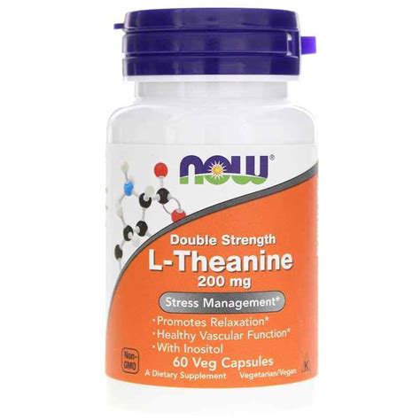 L Theanine 200 Mg Double Strength NOW Foods