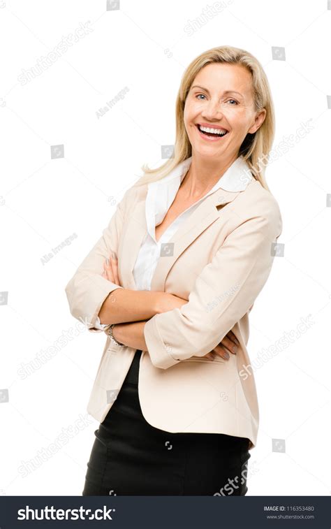 Portrait Of Happy Mature Business Woman Middle Aged Woman Smiling