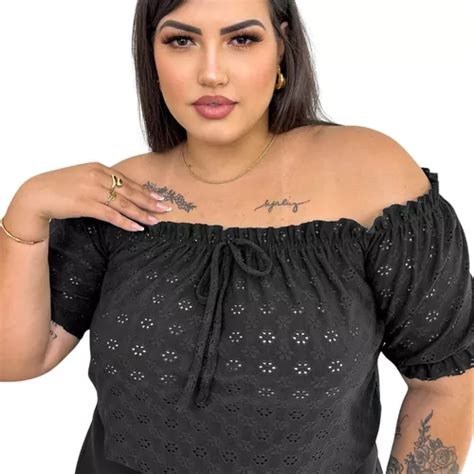 Blusinha Feminina Plus Size Ciganinha Malha Leise Fresquinha Mercadolivre