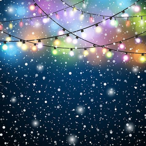 Fondo De Luces De Navidad Vector Premium