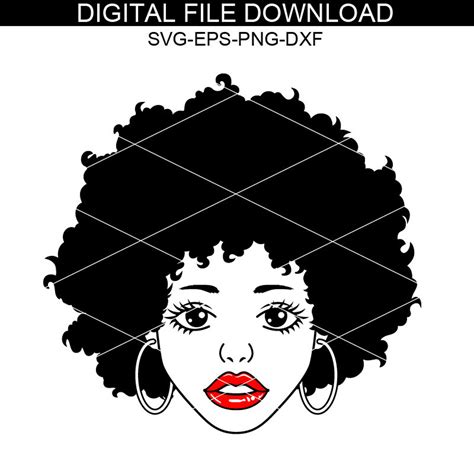 Afro Woman Svg Afro Girl Svg Afro Queen Svg Afro Lady Svg Curly