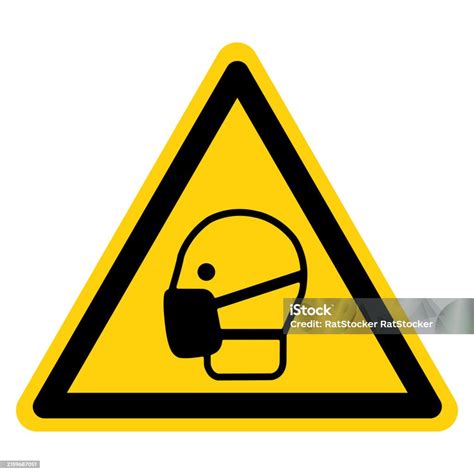 Warning Wear Mask Symbol Sign Vector Illustration Isolated On White