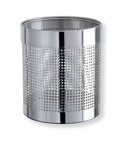 Ss Open Top Perforated Hamper Dustbin 22 Liter For Dining Room At Rs