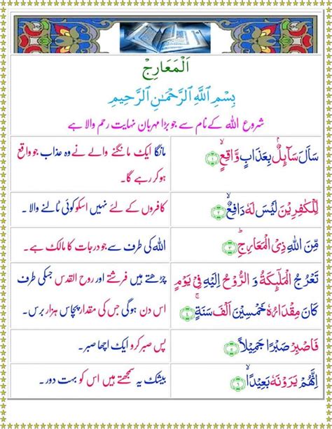 Read Surah Al Maarij Online With URDU Translation