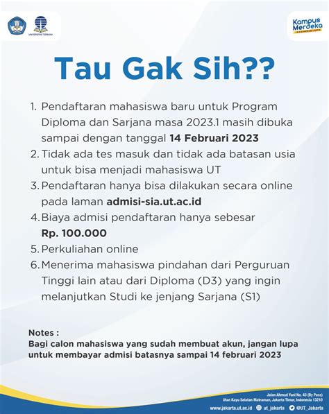 UT Jakarta On Twitter Bagi Kamu Yang Belum Mendaftar Di UT Jakarta