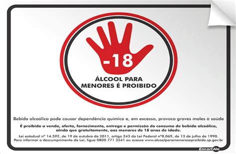 Adesivo Vinil X Cm Proibido Bebida Alco Lica Para Menores De Anos