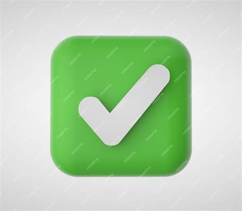 Icono De Marca De Verificación 3d Aceptar Icono Aprobado Foto Premium