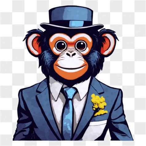 Baixe Macaco Elegante Em Traje De Neg Cios Flores Cartoons