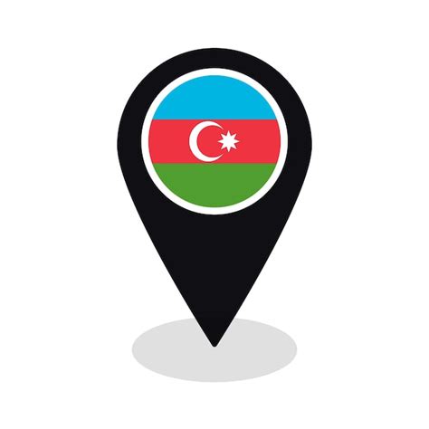 Premium Vector Flag Of Azerbaijan Flag On Map Pinpoint Icon Isolated