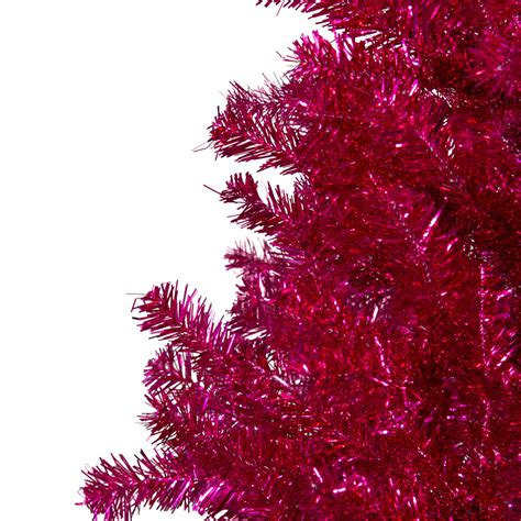 4.5" Metallic Pink Tinsel Artificial Christmas Tree - Unlit | Christmas ...