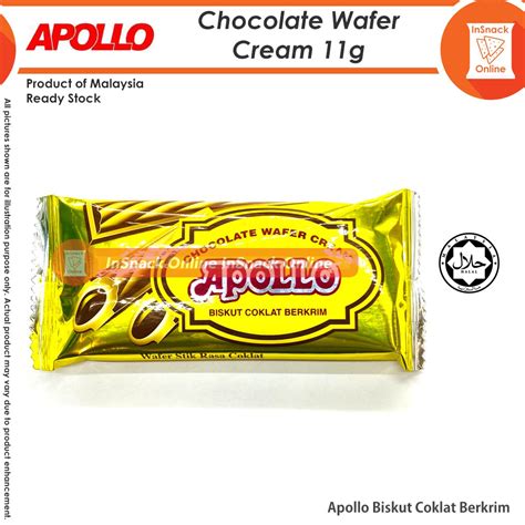 Apollo Chocolate Wafer Cream G Buatan Malaysia Halal Snack