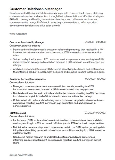 Customer Relationship Manager Resume Examples With Guidance