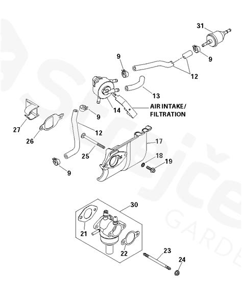 Spare Parts Partlist ENGINE TRANSMISSION KOHLER 18 HP SV540 0025