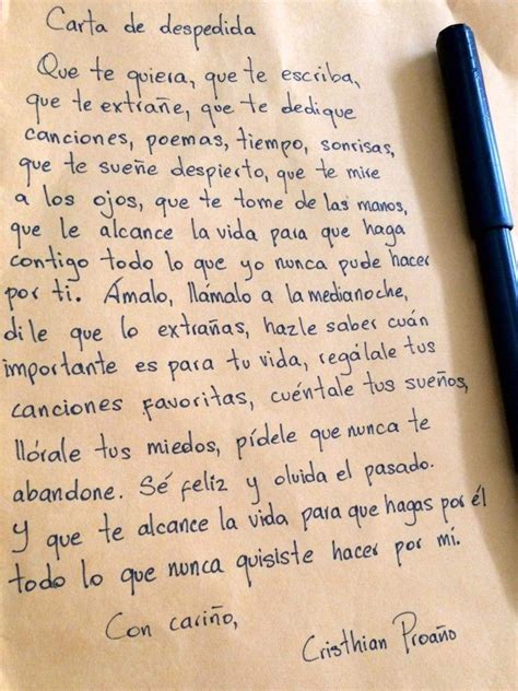 Con Esto Llore La Verdad De Todo Carta Despedida Amor A Carta