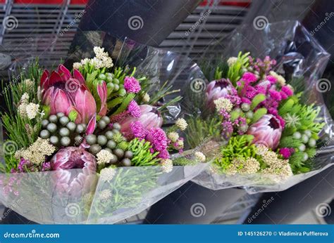 Beautiful Bouquet Of Flowers In A Supermarket Stock Photo Image Of