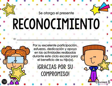 Formato Para Reconocimientos Y Diplomas De Preescolar