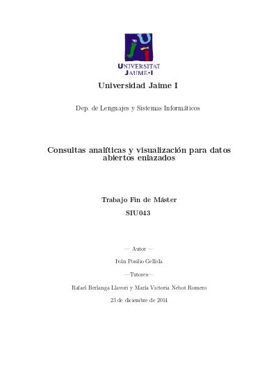 Consultas analíticas y visualización para datos abiertos enlazados