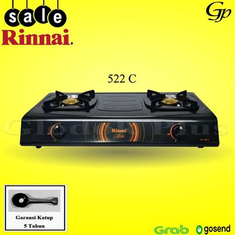 Jual RINNAI RI 522C KOMPOR GAS 2 TUNGKU TEFLON RI 522 C RINAI RI522C