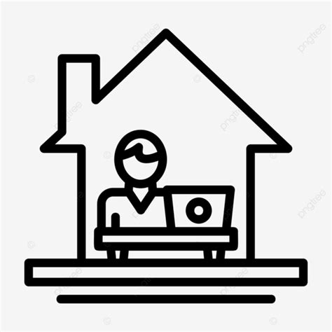 Work From Home Line Icon Vector Work From Home Icon Communication