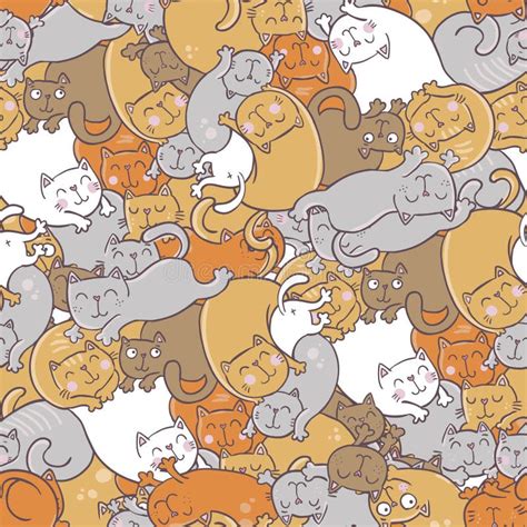 Pattern Of Cats Stock Vector Illustration Of Lines Sketch 24140330