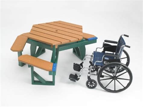 Wheelchair Accessible Hex Picnic Table Order Hexagon Picnic Tables