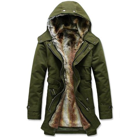 Parka Uomo Pelliccia Cappotto Giaccone Eschimo Giubbotto Cappuccio 3