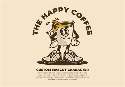 Premium Vector Vintage Mascot Character Of Coffee Cup