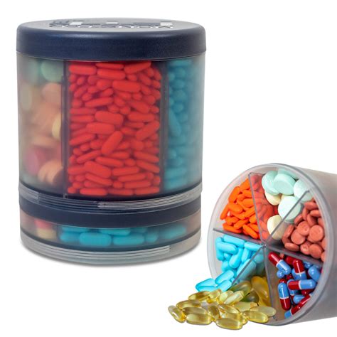 monster ten pill dispenser   adjustable compartments  labels