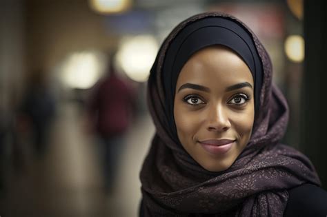 Premium Ai Image A Woman Wearing A Hijab And A Scarf