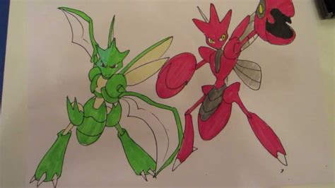 How To Draw Pokemon No 123 Scyther No 212 Scizor Youtube