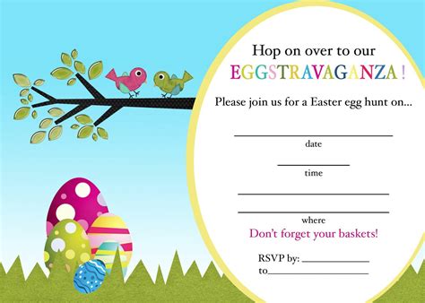 Easter Egg Hunt Invitations Printable