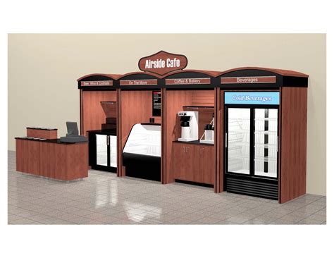 Airport concessions self serve food coffee kiosk | Merchandising