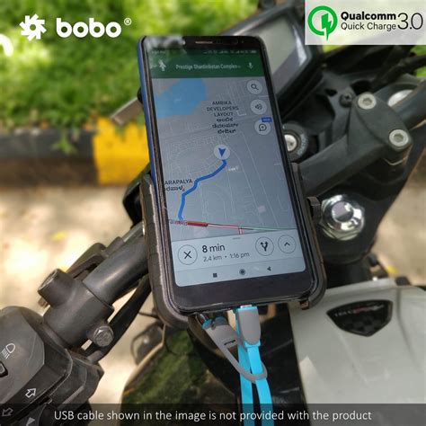 BOBO BM1 Jaw Grip Bike Phone Holder With Fast USB 3 0 Charger