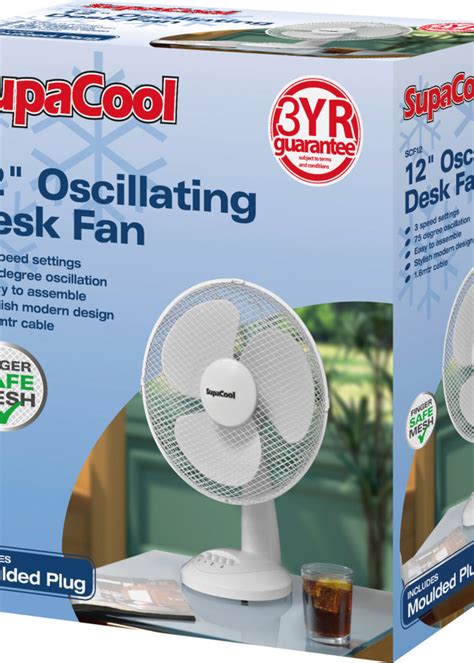 SupaCool Oscillating Desk Fan 12 Clocks Home And Garden