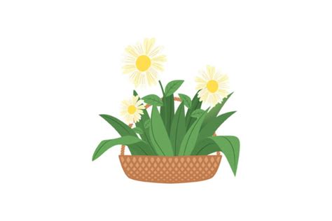 Spring Basket Flower 2 Vector Icon Graphic By Raysaozora · Creative Fabrica