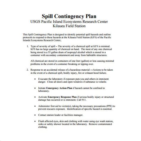 Contingency Plan Templates 12 Free Word Excel And Pdf Formats Samples Examples Designs