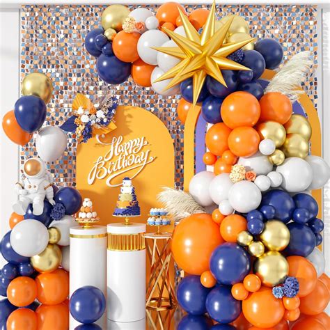 Amazon Blue And Orange Balloon Garland Arch Kit Pcs Navy Blue