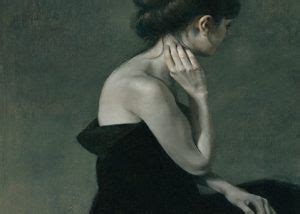 A Painting Of A Woman With Her Hand On Her Shoulder And Looking Away