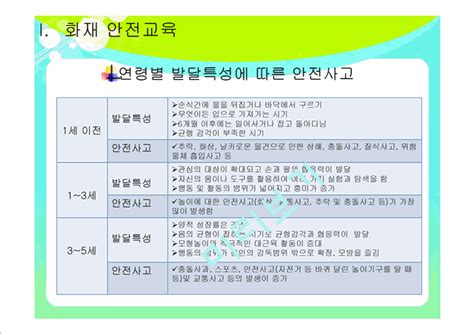 아동의 안전사고 대처방업 유아의 안전사고 유형과 특징 및 유아사고 분석 및 대처방안 화재사고 화상 스포츠사고 자연재해