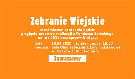 Zebranie Wiejskie W Sprawie Funduszu So Eckiego Na Rok